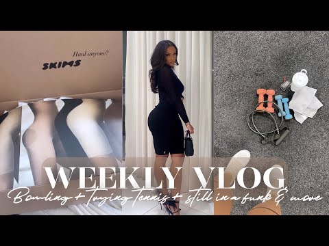 WEEKLY VLOG! STILL IN A FUNK + BOWLING + PLAYING TENNIS + SKIMS HAUL & MORE | ALLYIAHSFACE VLOGS